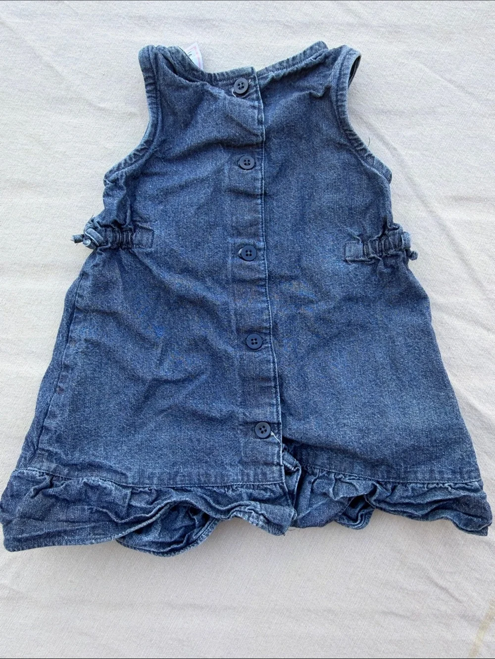 Denim old navy  Baby Dress with Colorful Flower Embroidery